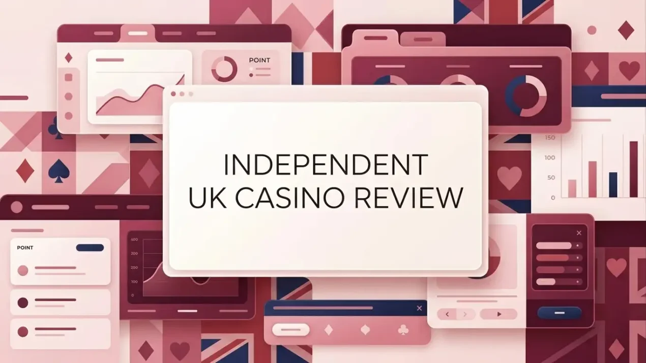 Abstract pink shapes representing online casino games, account access and payment options